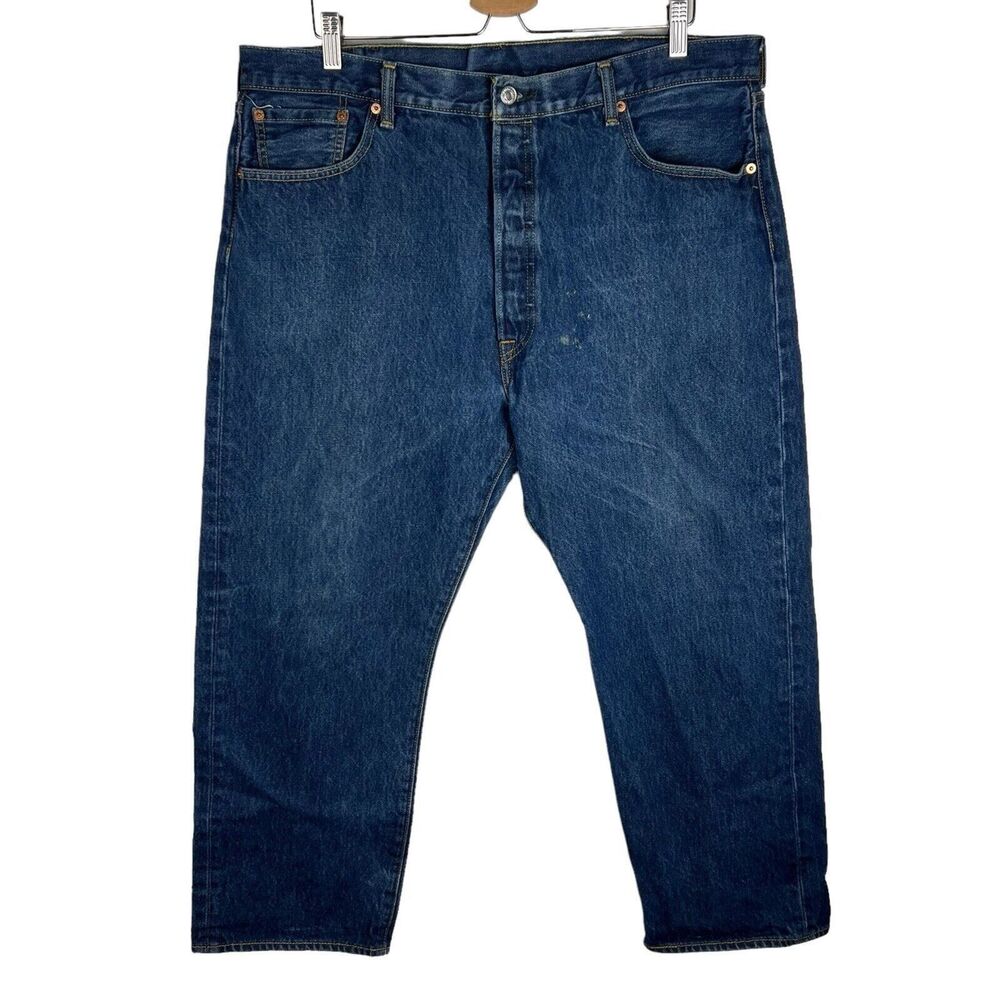 Levis 501 XX Medium Wash Button Fly Blue Denim Jeans Pants Sz 42 x 38 Dark Wash